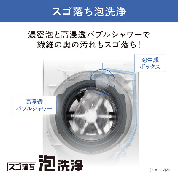 標準設置料込）ドラム式洗濯機 パナソニック 12kg NA-LX127BL-W
