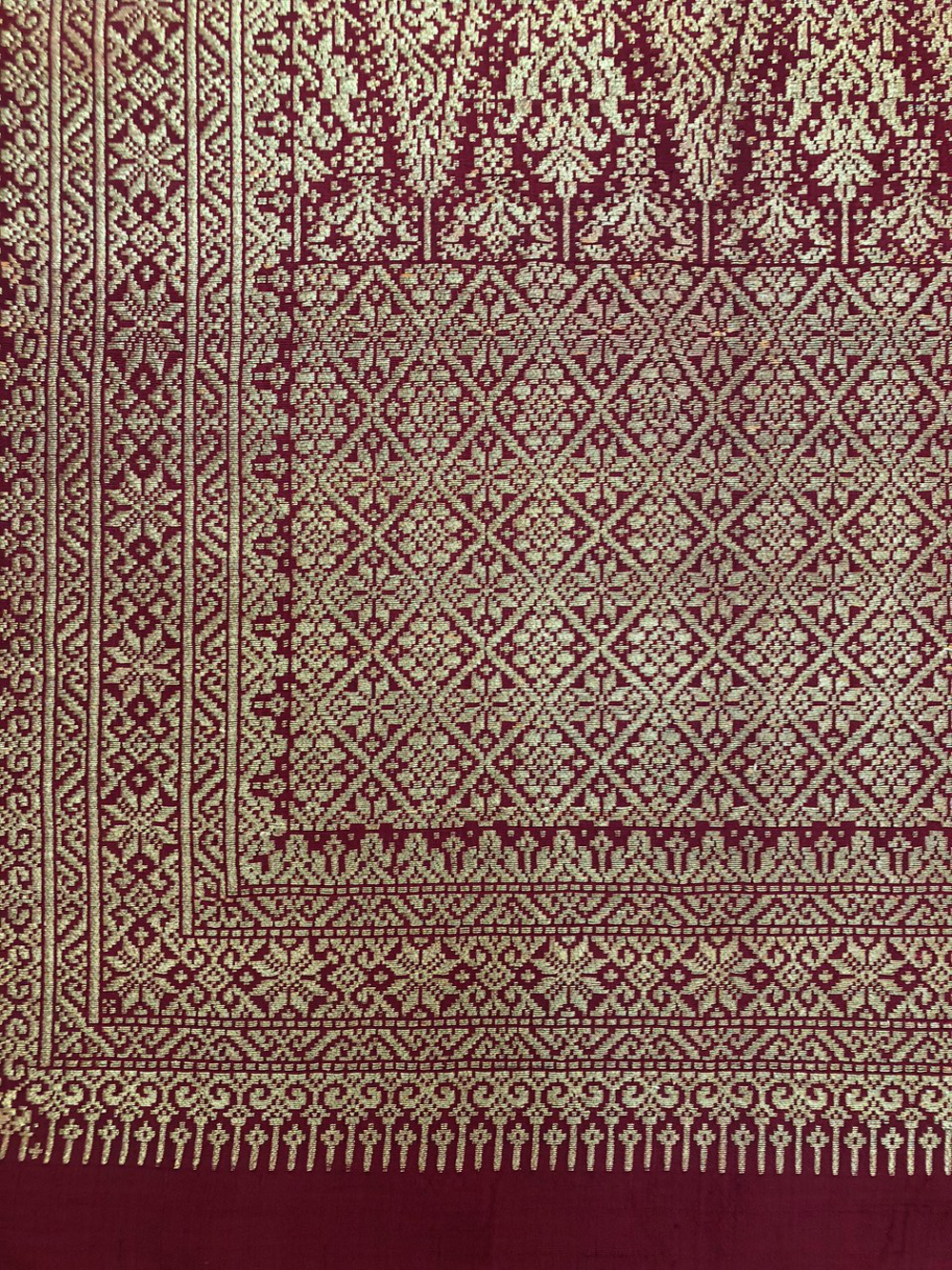 バタック族トバ湖 手織り古布 ショール インドネシア スマトラ+