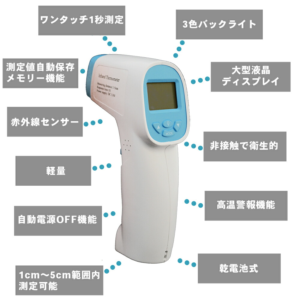 楽天市場 定形外郵便で発送 非接触 赤外線温度計 約1秒で測定 スピード測定 高精度 水温 室温 物温 自動シャットダウン ワンタッチ 単4乾電池 ぽっきり お1人様5個まで プリンタインクのジットストア
