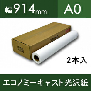 エコノミーキャスト光沢紙（紙ベース）・幅914mm（A0）&times;30m【2本入】【ゆうパケット対応不可】【送料無料】[FT]｜ジットストア