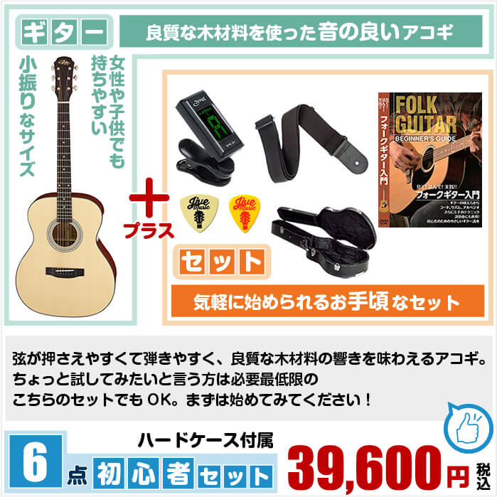 正規 初心者セット アコースティックギター アコギ セット 入門 初心者 ギター フォーク 小振りなボディ Aria 1 アリア 6点 ハードケース付属 セット Williamsav Com