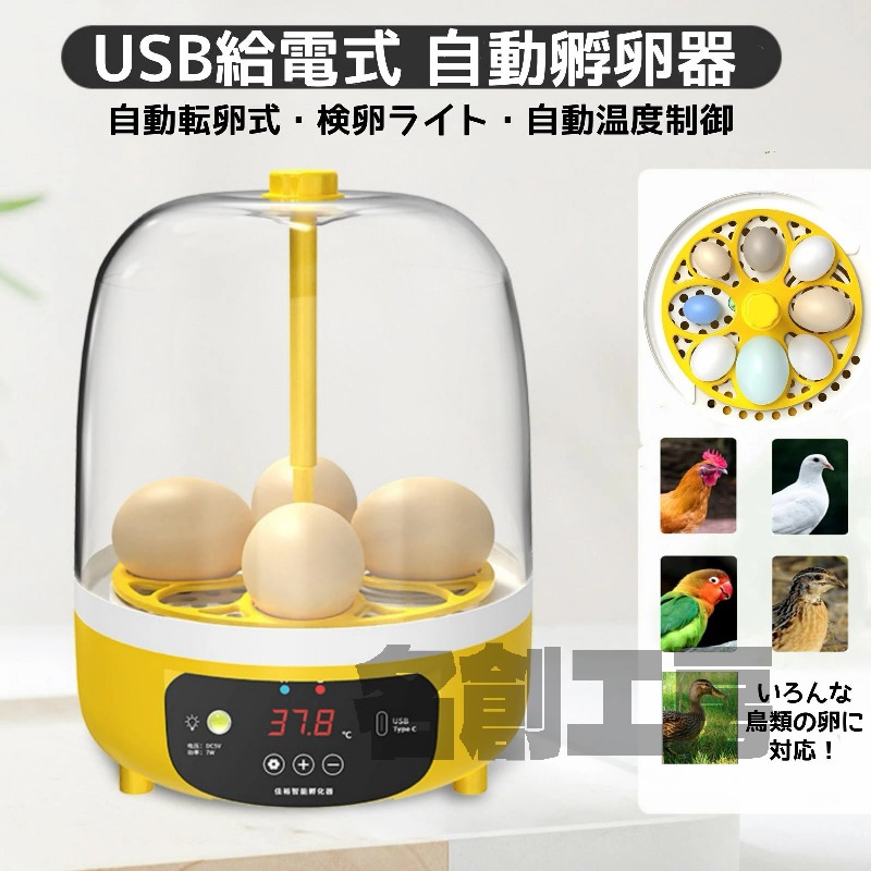 自動孵化器 mini ホワイト 最大7個卵 Amazon | 自動孵卵器 7卵 ミニ デジタル 孵卵機 透明 卵の孵化機