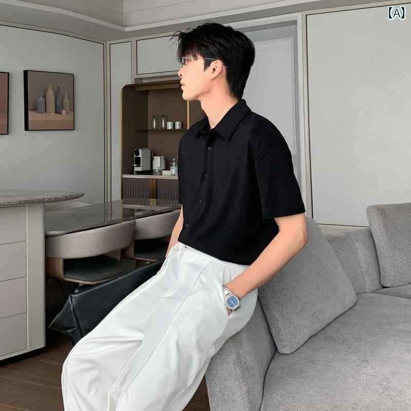 メンズ 流行り物 プルオーバー 半袖 心地よい 韓国 分かりやすい 黒いこと とっ始め 春夏 秋冬 かっこいい オシャレ モテ 成年者 御前上等 成人男性用 成人男性服 服 ボーイズ