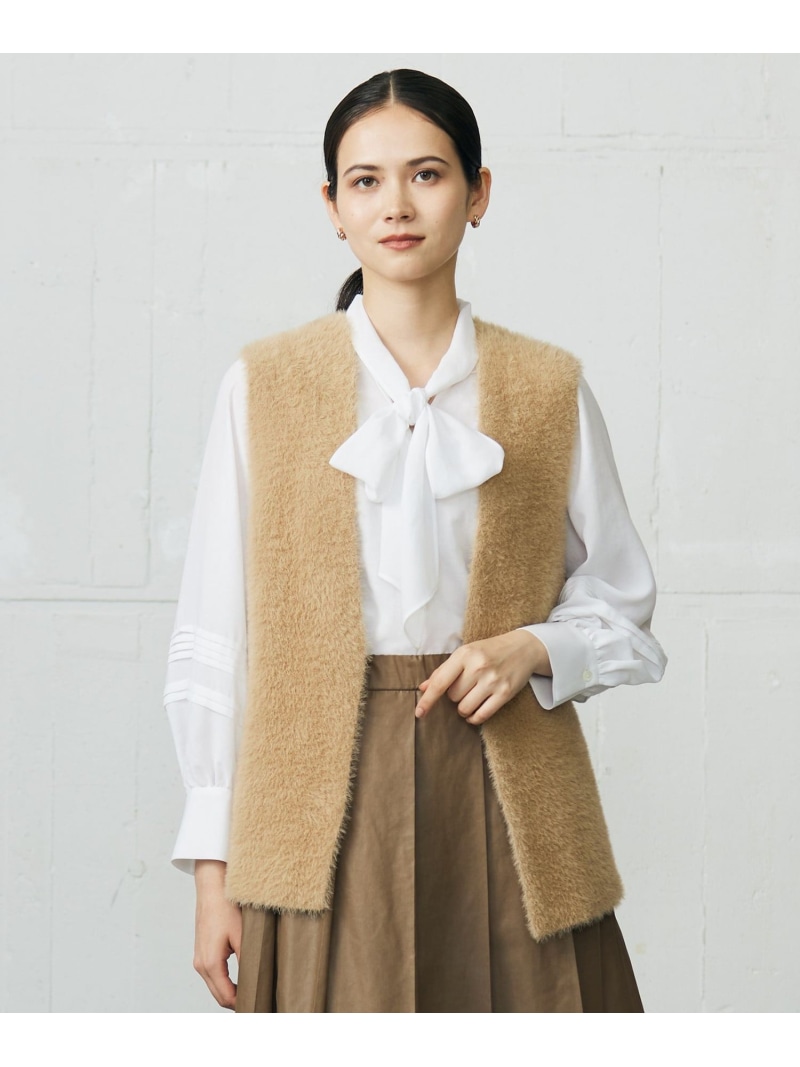【SALE／50%OFF】編み物毛皮 ジレ 親しさ区 S ジユウク トップス より良い・ジレ 黒いこと 赤銅色【RBA_E】【貨物輸送無料】[ Fashion]
