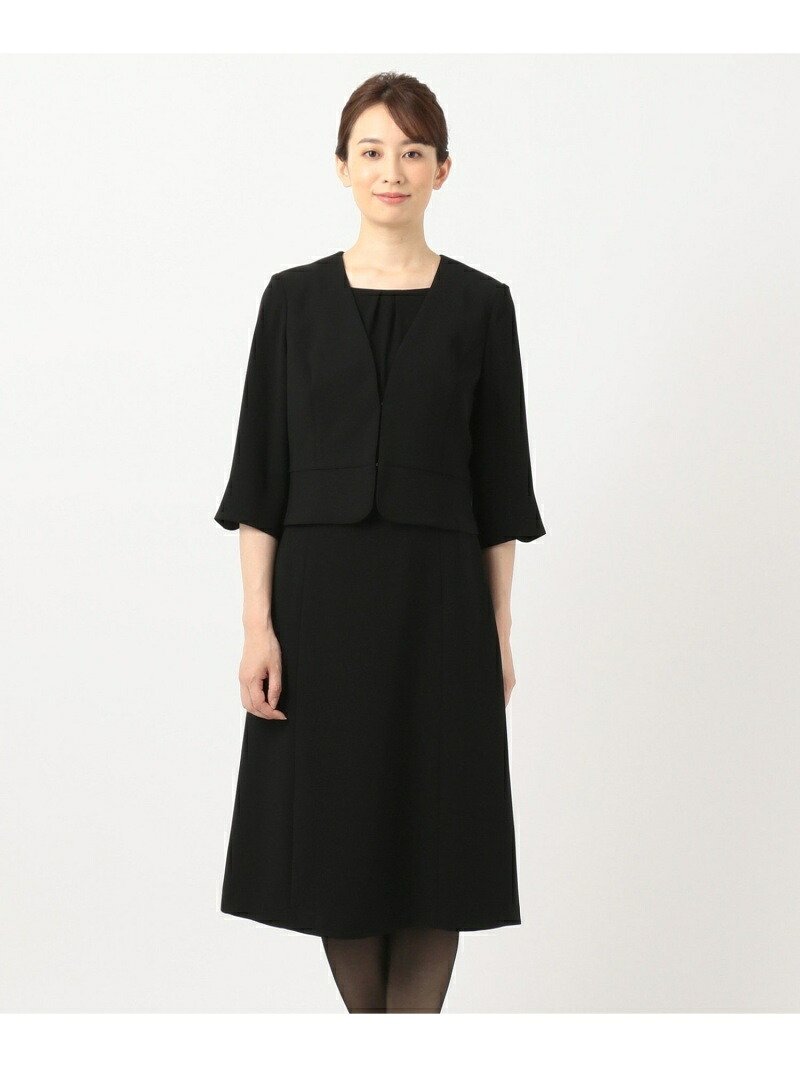 【洗える】2WAYストレッチ平二重ワンピース 自由区 FORMAL ジユウク ワンピース・ドレス その他のワンピース・ドレス ブラック【送料無料】[ Fashion]｜自由区