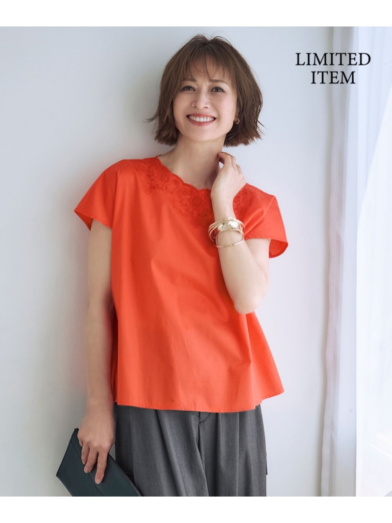 【SALE／30%OFF】【WEB限定・接触冷感・洗える】エンブロイダリーローンプルオーバー ブラウス 自由区 ジユウク トップス シャツ・ブラウス ホワイト ブラック【RBA_E】【送料無料】[ Fashion]｜自由区