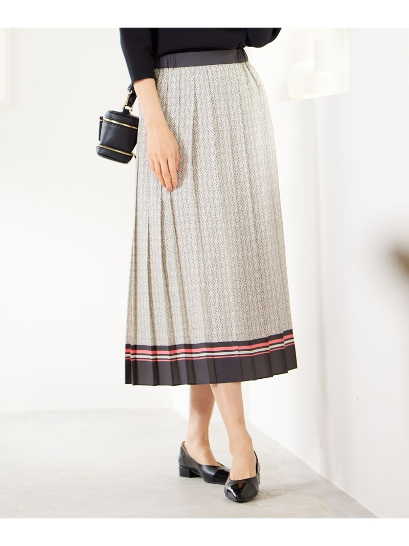 【SALE／40%OFF】【セットアップ対応・洗える】モノグラムプリント スカート 自由区 L ジユウク スカート その他のスカート ベージュ ホワイト【RBA_E】【送料無料】[ Fashion]