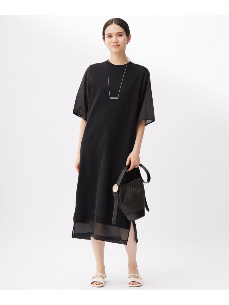 【SALE／30%OFF】【洗える】ハイツイストコットンアセテート ワンピース 自由区 ジユウク ワンピース・ドレス ワンピース ブラック カーキグリーン ブルー【RBA_E】【送料無料】[ Fashion]｜自由区