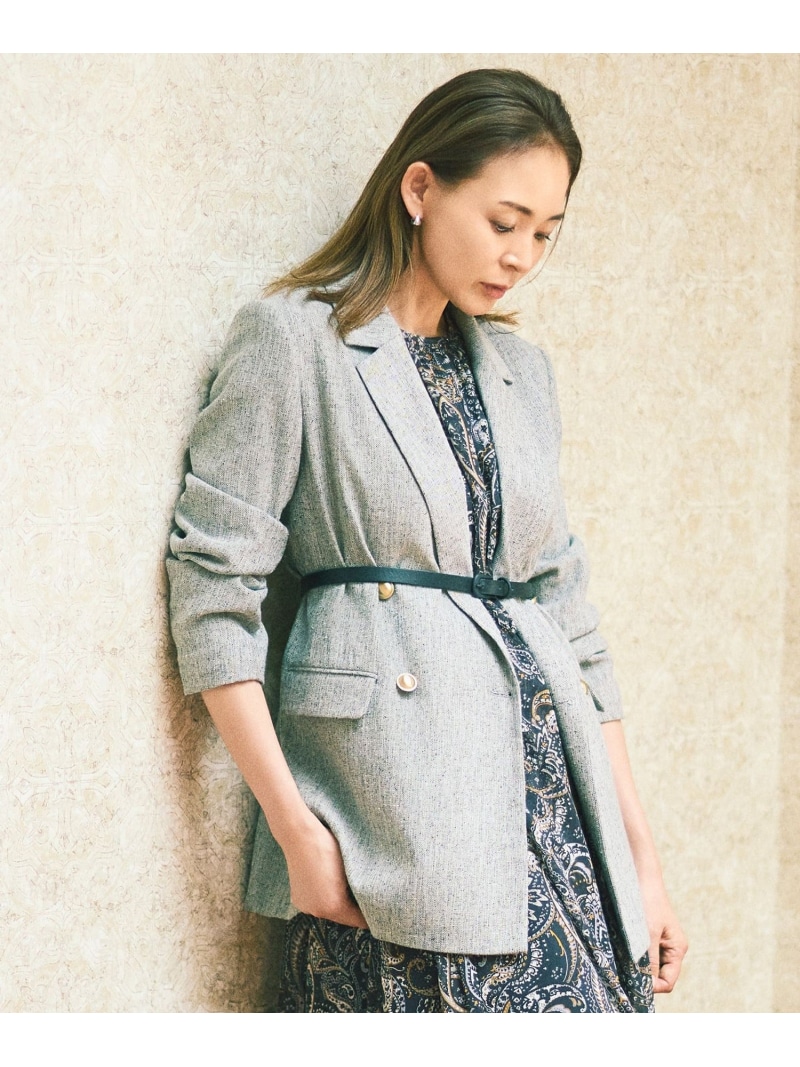 【SALE／40%OFF】【SHIHOさん着用】シルクネップツイード ジャケット 自由区 S ジユウク ジャケット・アウター その他のジャケット・アウター グレー ブラウン【RBA_E】【送料無料】[ Fashion]