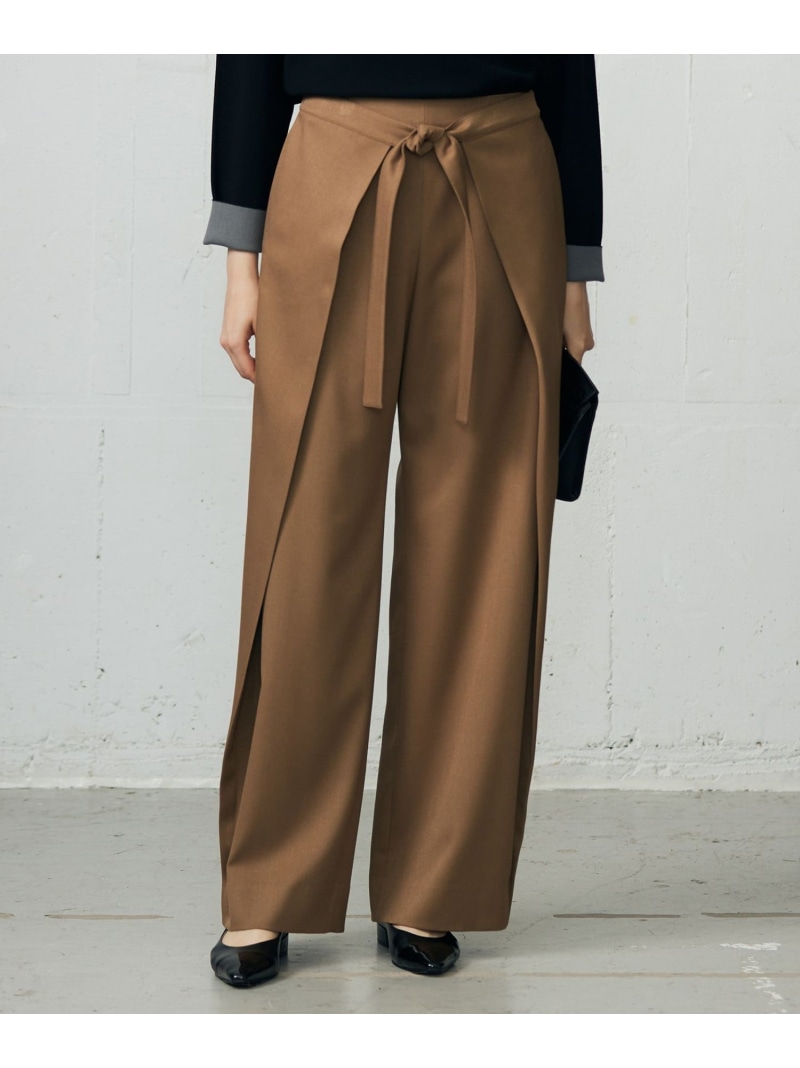 【SALE／40%OFF】【SHIHOさん着用】フロントディテールラップワイド パンツ 自由区 ジユウク パンツ その他のパンツ ブラウン ワインレッド ブラック【RBA_E】【送料無料】[ Fashion]｜自由区 10,771円