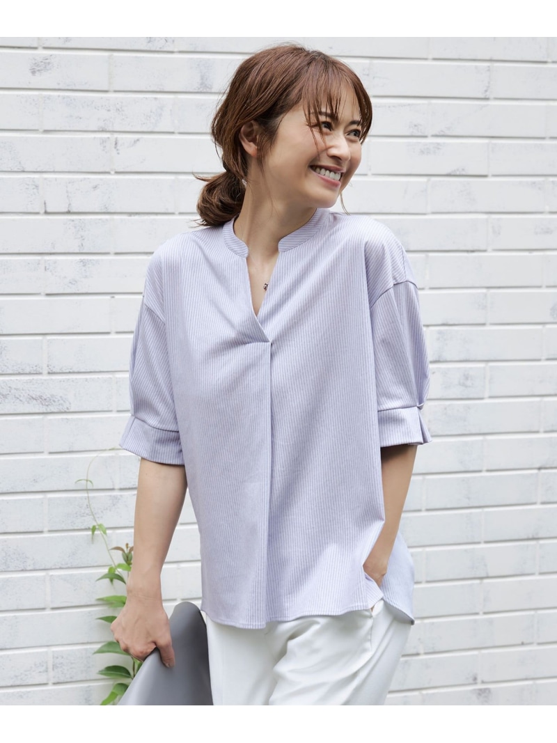 【WEB限定・洗える】トリコットジャージー カットソー 自由区 S ジユウク トップス シャツ・ブラウス ブルー【送料無料】[ Fashion]