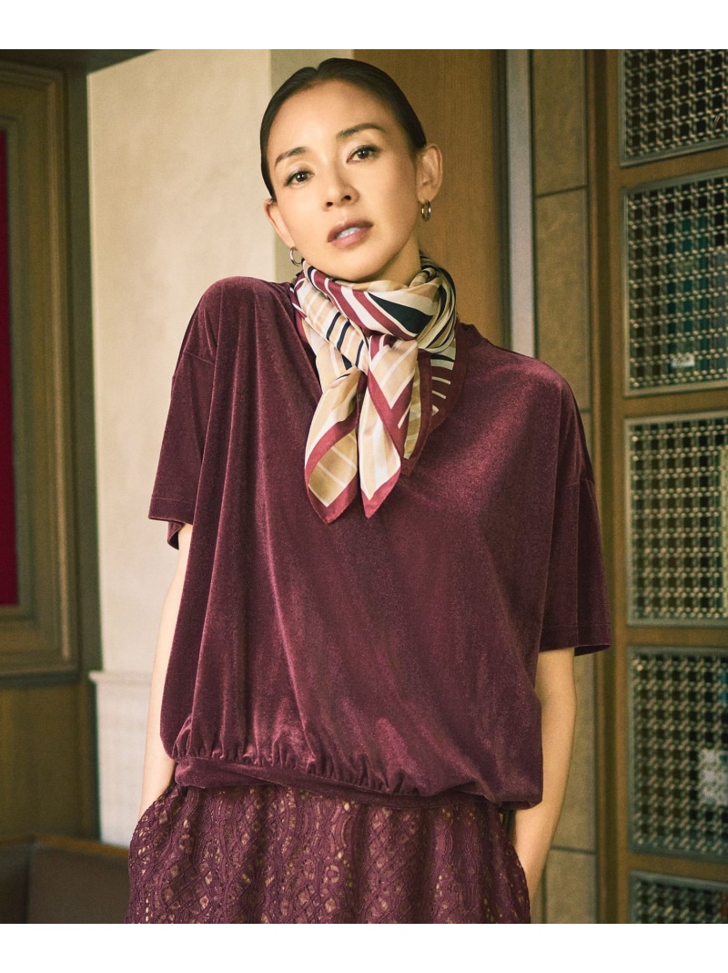 【SALE／40%OFF】【SHIHOさん着用】シアーベロア カットソー 自由区 L ジユウク トップス カットソー・Tシャツ ネイビー ブラウン ワインレッド【RBA_E】【送料無料】[ Fashion]