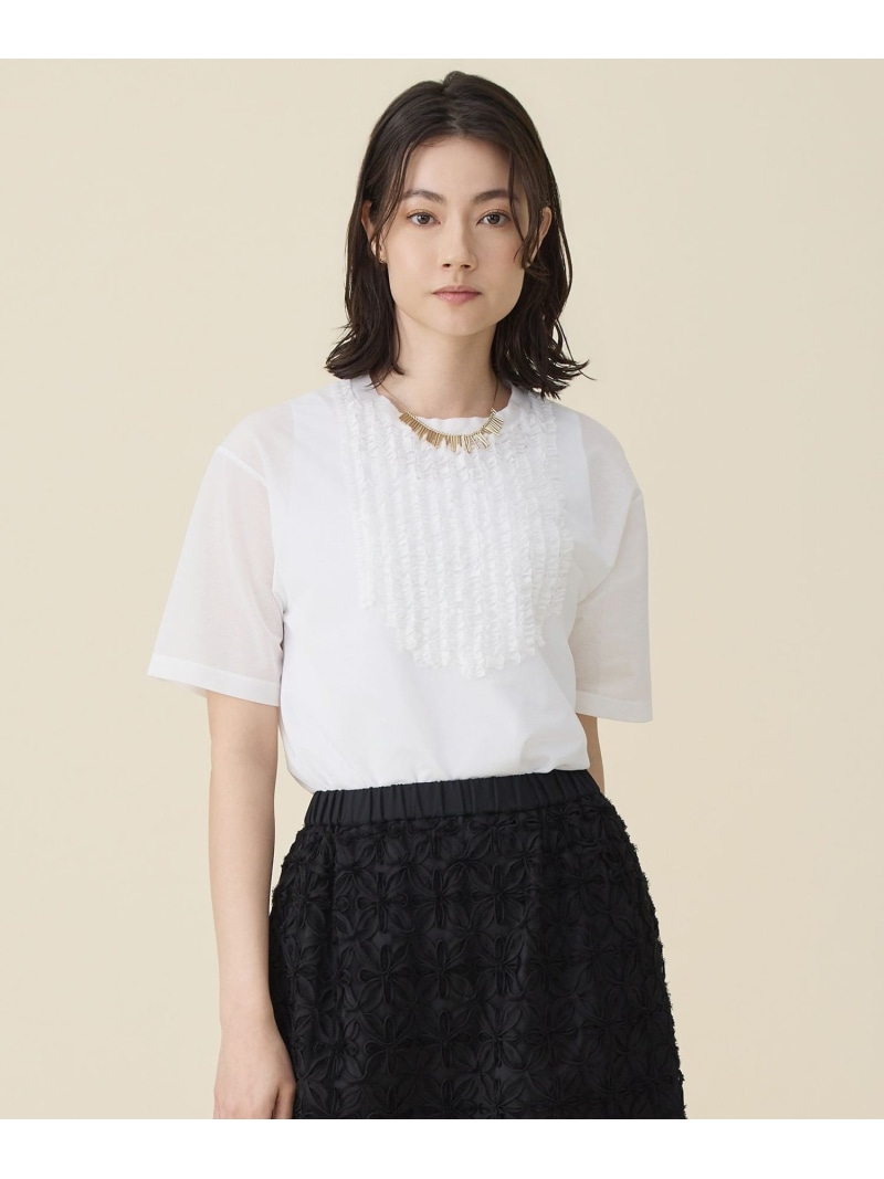 シアーフリルジャージー カットソー 自由区 ジユウク トップス カットソー・Tシャツ ホワイト【送料無料】[ Fashion]