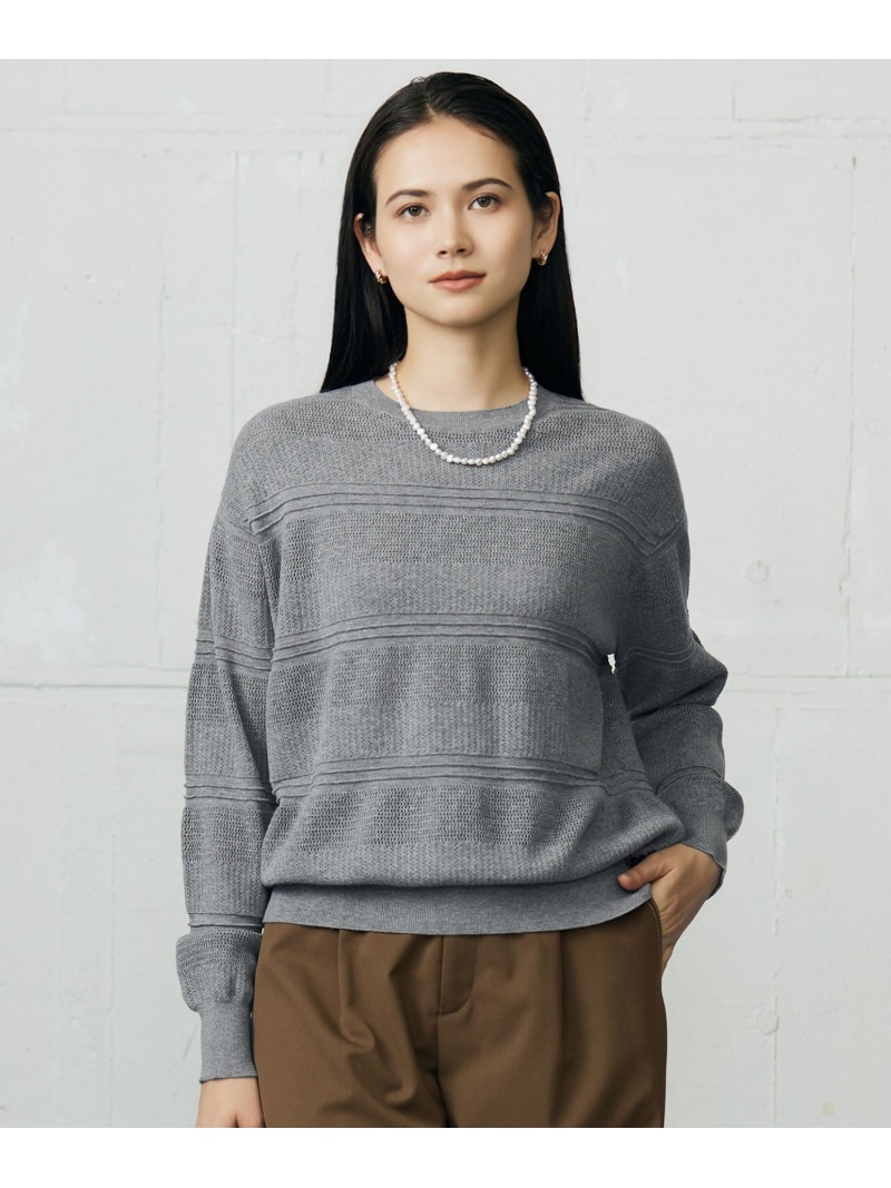 【SALE／50%OFF】ファインコットンウール ニット 自由区 ジユウク トップス ニット グレー ネイビー ワインレッド【RBA_E】【送料無料】[ Fashion]｜自由区