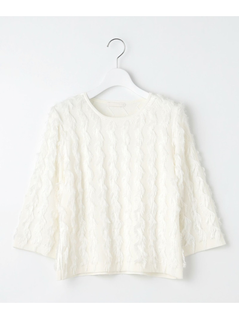 【SALE／40%OFF】【洗える】カットジャガード 編み物 不道徳区 ジユウク トップス 編み物 白いこと 米国海軍【RBA_E】【貨物輸送無料】[ Fashion] セーター-レディースファッション