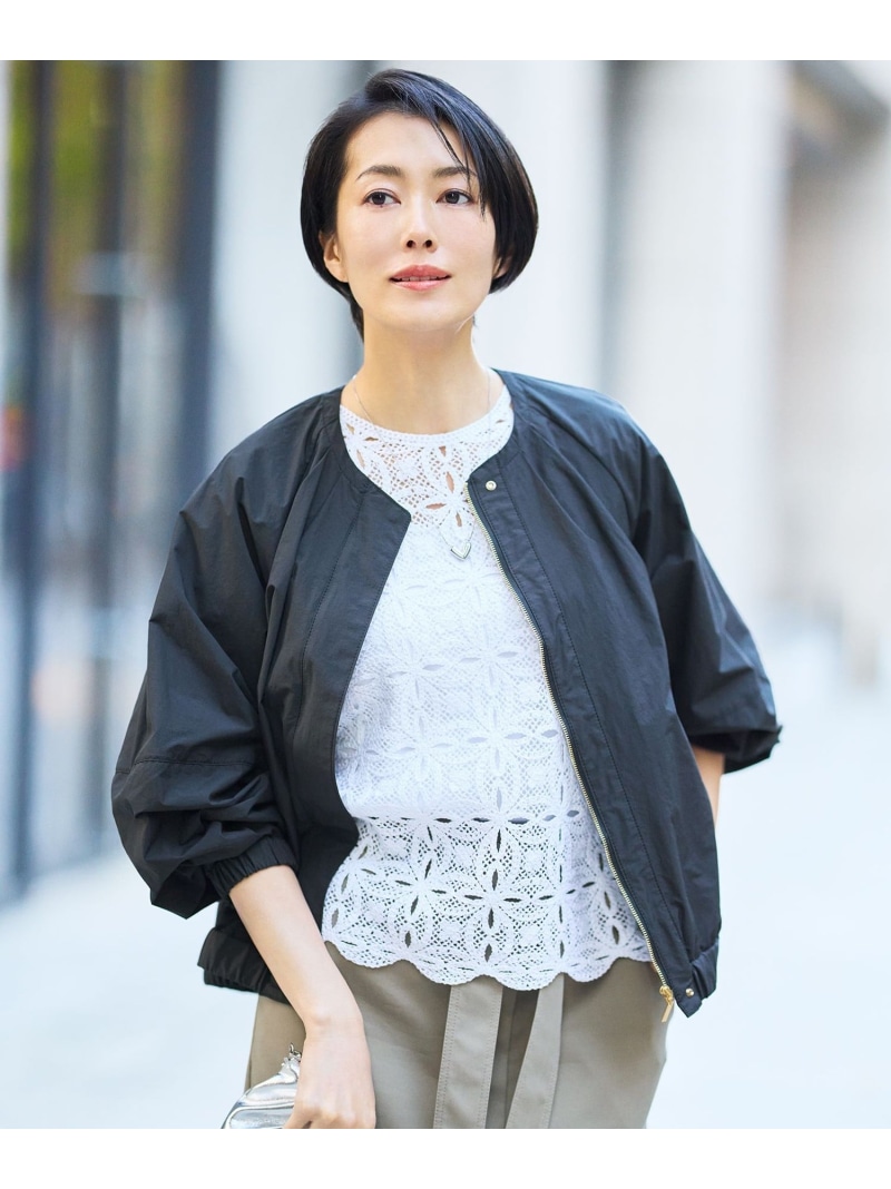 【SALE／40%OFF】【カタログ掲載・持ち運びに最適】フォルム ブルゾン 自由区 L ジユウク ジャケット・アウター ブルゾン・ジャンパー ベージュ ブラック【RBA_E】【送料無料】[ Fashion]｜自由区