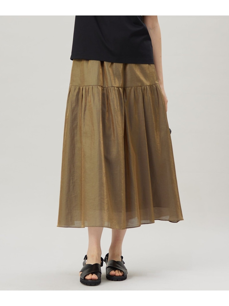 【SALE／30%OFF】【洗える】ブライトシアーシャンブレー スカート 自由区 ジユウク スカート ロング・マキシスカート シルバー ブラウン【RBA_E】【送料無料】[ Fashion]｜自由区