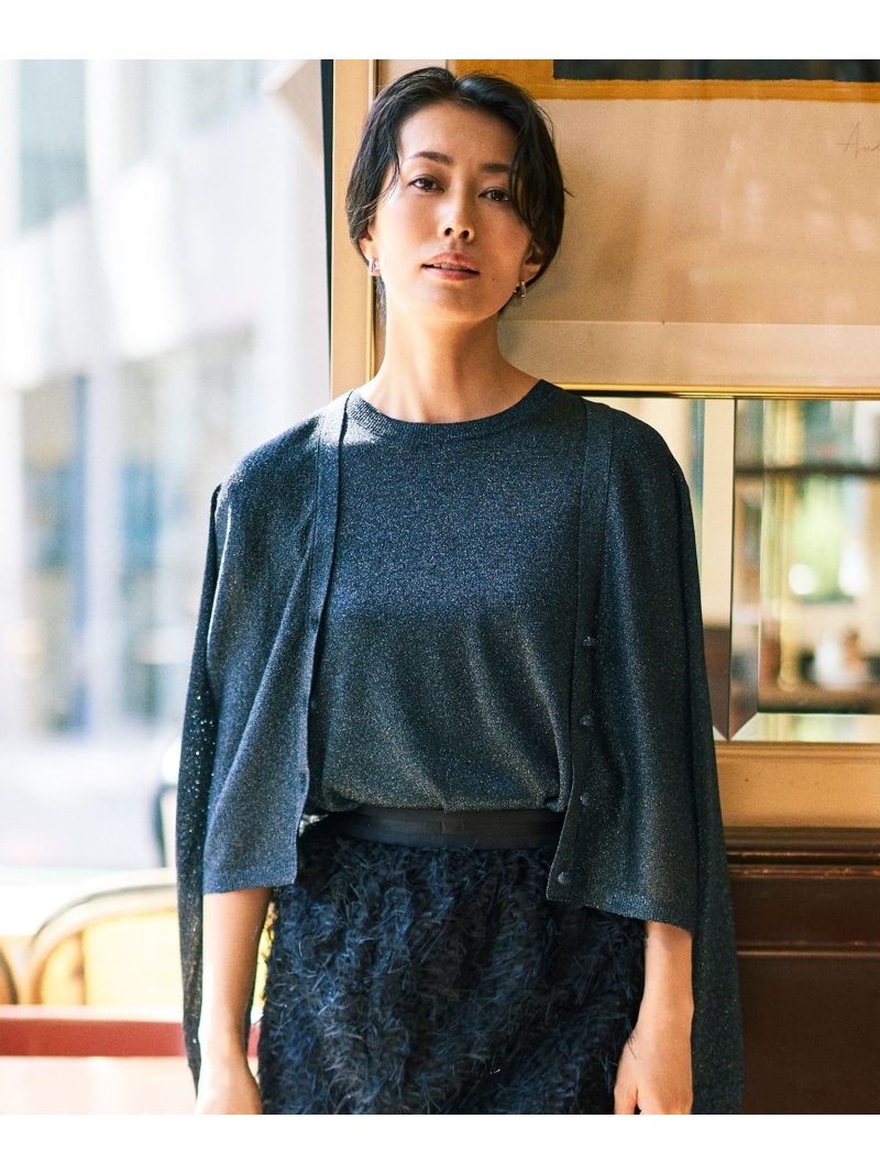 【SALE／50%OFF】【カタログ掲載】カラーミックスラメスリーブレス ニット 自由区 L ジユウク トップス ニット ピンク ネイビー【RBA_E】【送料無料】[ Fashion]｜自由区