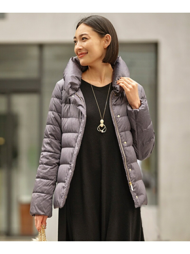 Bright Satin ショート丈ダウン コート ジャケット 自由区 ジユウク