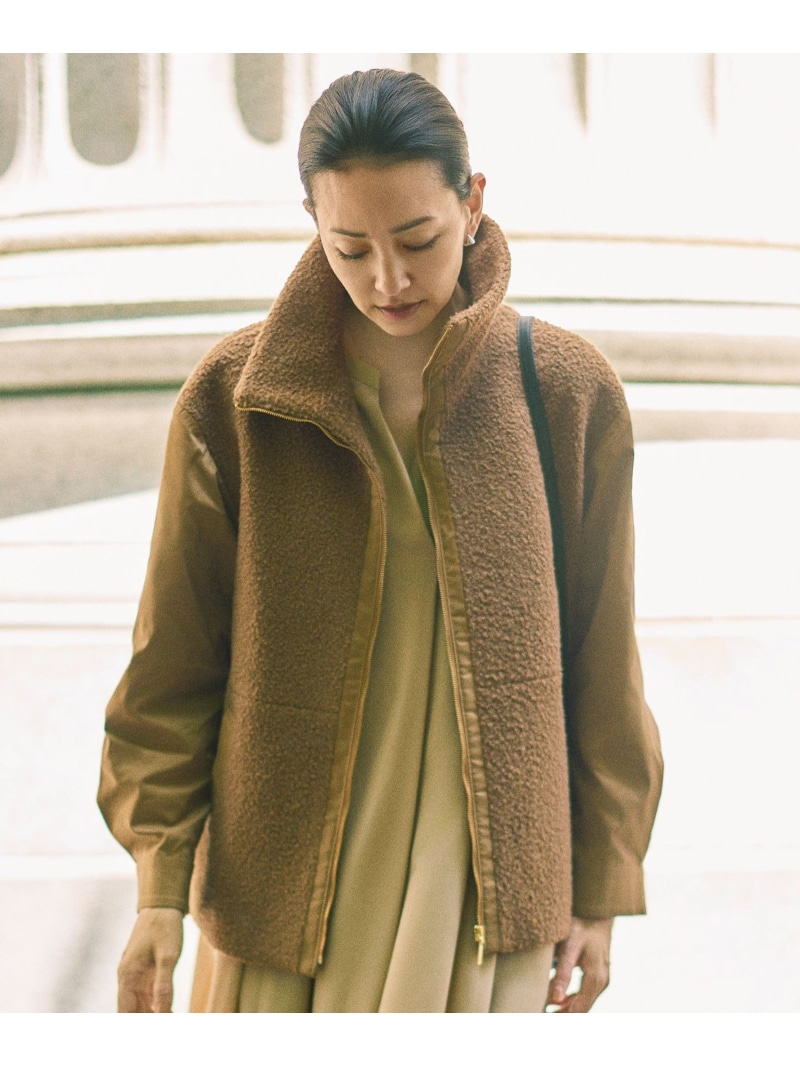 【SALE／40%OFF】【カタログ掲載】ボアコンビ アウター 自由区 L ジユウク ジャケット・アウター その他のジャケット・アウター ブラック ブラウン【RBA_E】【送料無料】[ Fashion]