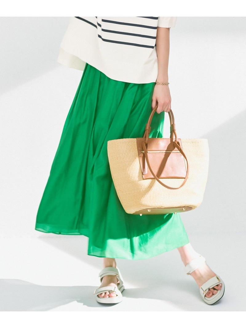 【洗える】エアリー スカート 自由区 ジユウク スカート ロング・マキシスカート ブルー グリーン【送料無料】[ Fashion]