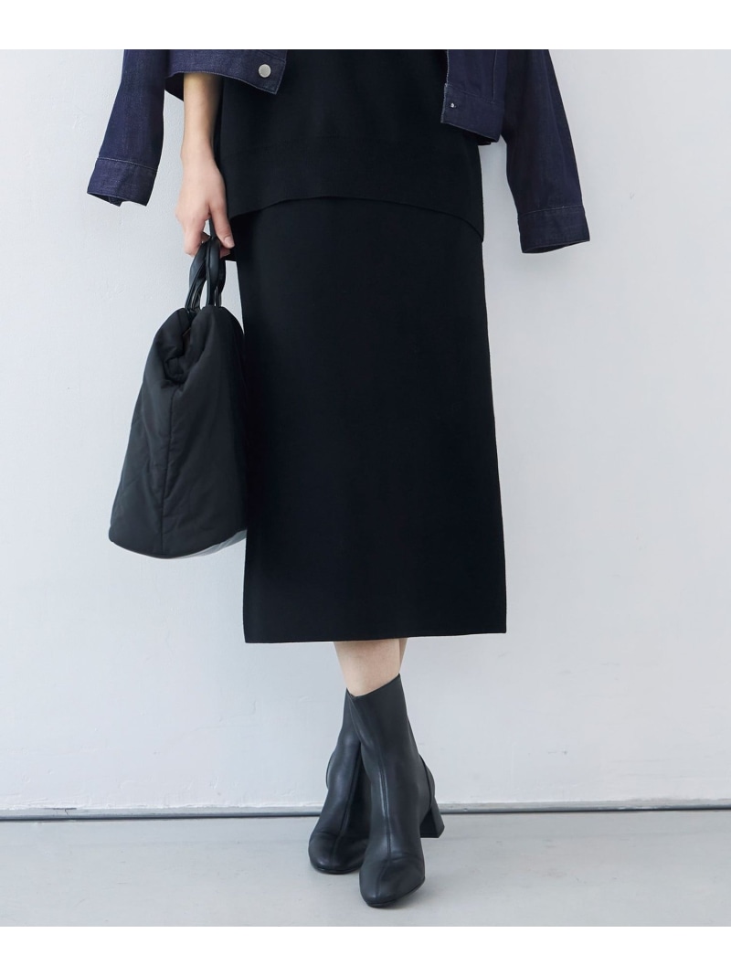 【SALE／40%OFF】【カタログ掲載・セットアップ対応・洗える】スムージーニット スカート 自由区 ジユウク スカート ロング・マキシスカート ブラック ブラウン【RBA_E】【送料無料】[ Fashion]｜自由区