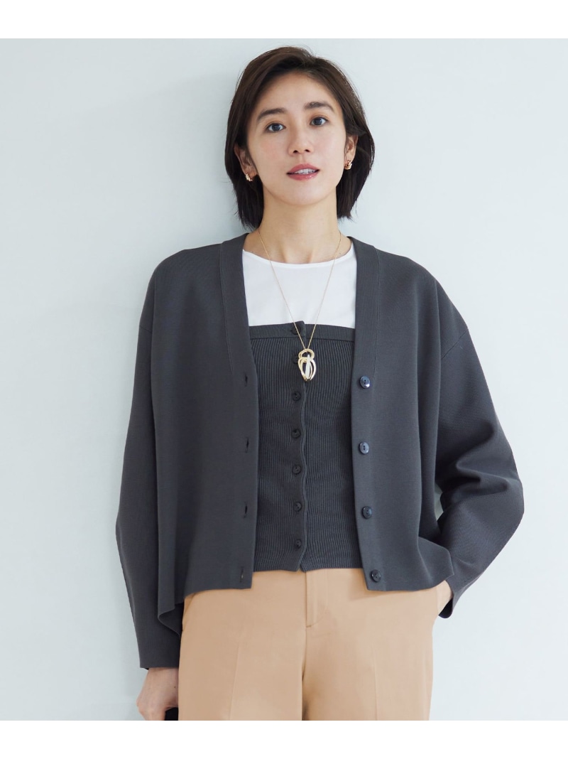 【SALE／40%OFF】【洗える】ドライコットンハイゲージニット カーディガン 自由区 L ジユウク トップス カーディガン ベージュ ブルー【RBA_E】【送料無料】[ Fashion]