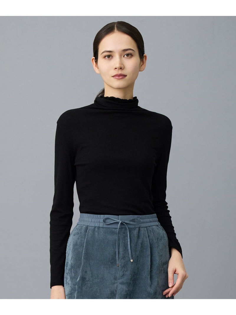 ベアテレコボトルネック カットソー 自由区 ジユウク トップス カットソー・Tシャツ ブラック ホワイト【送料無料】[ Fashion]
