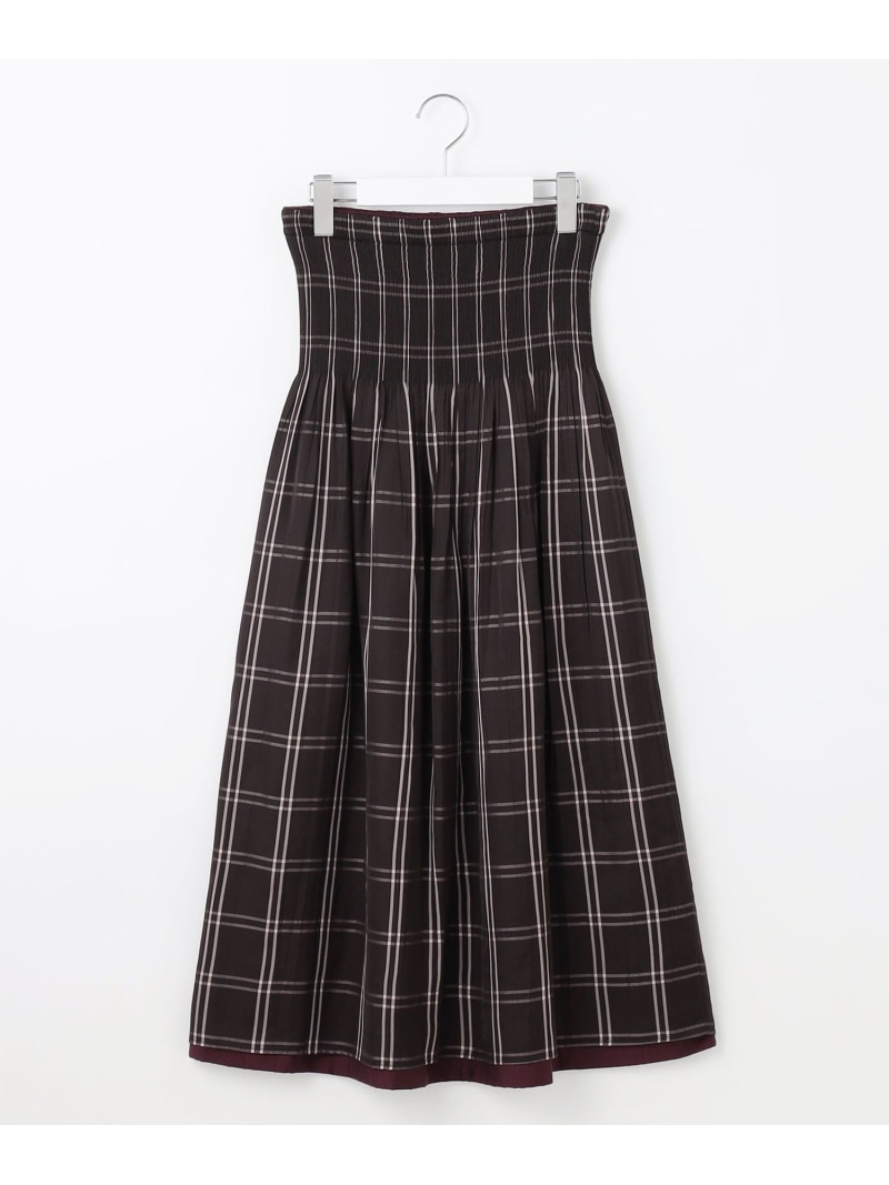 【SALE／30%OFF】【WEB限定】キュプラジャカードリバーシブル スカート 自由区 ジユウク スカート ロング・マキシスカート レッド ネイビー【RBA_E】【送料無料】[ Fashion]