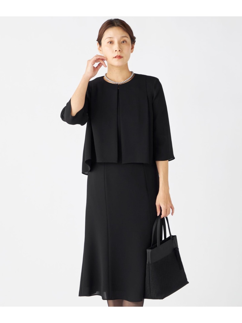 【洗える】セオアルファバラシャ ウォッシャブル ワンピース 自由区 FORMAL ジユウク ワンピース・ドレス ドレス ブラック【送料無料】[ Fashion]