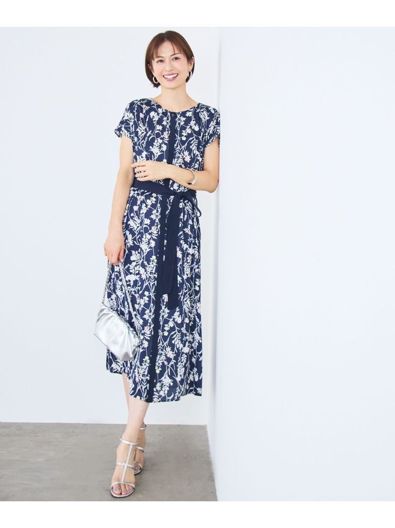 【ご一般受けにつき加えること生み出すこと・新色加えること・褒められ・お出掛け】ハーバルフロープリント 衣装 親しさ区 S ジユウク 衣装・御召しもの 衣装 薄墨色 米国海軍 ベージュ 赤銅色【貨物輸送無料】[ Fashion]