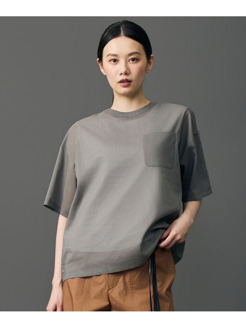 【2点SET・大人カジュアル】シアーコンビジャージー Tブラウス&タンクトップ 自由区 S ジユウク トップス カットソー・Tシャツ ホワイト ブルー【送料無料】[ Fashion]｜自由区 13,089円