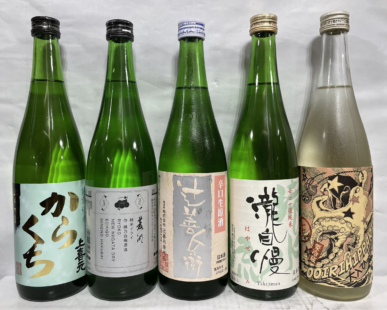 楽天市場】[送料無料] 原料米五百万石日本酒 厳選飲み比べセット 720ml5本（町田酒造 特別純米 五百万石／松の寿 純米吟醸  HADEなMATSUKOTO ※当社比／黒龍 純米吟醸／謙信 純米吟醸 五百万石／夢心 純米吟醸 宇宙酒） クール便代込み : 地酒ワタナベ