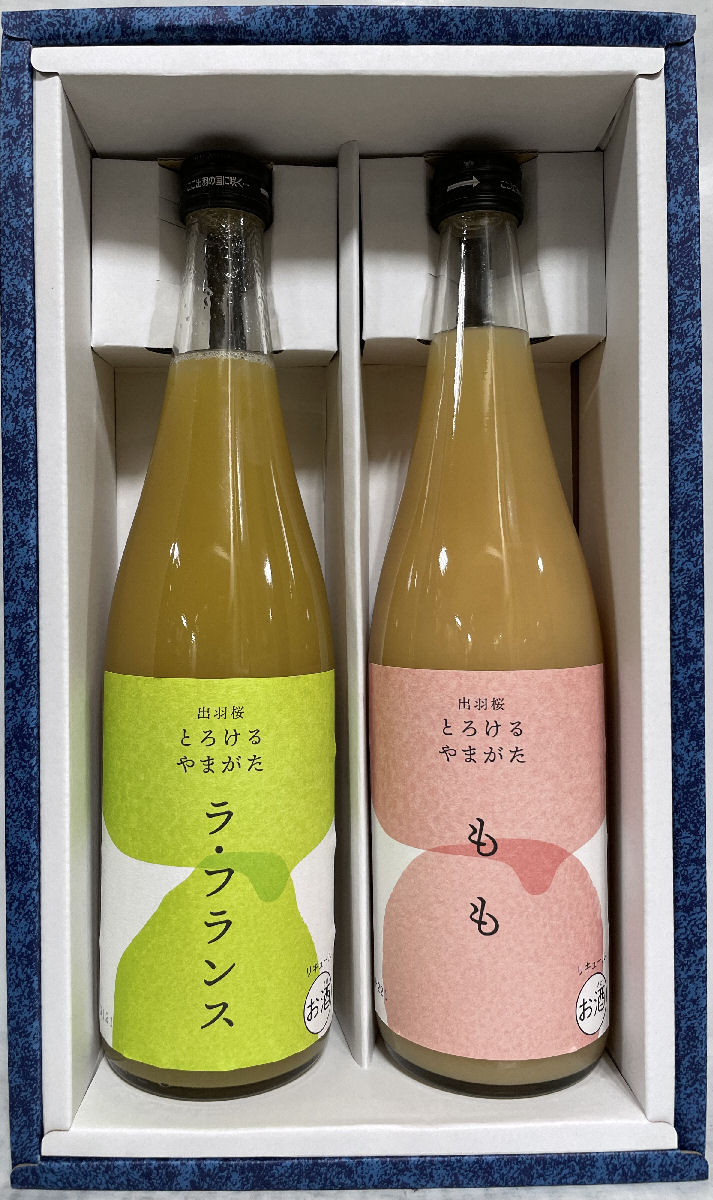 出羽桜 とろけるやまがたギフトセット 720ml2本 （ラ・フランス／もも） ギフト箱入り 山形県（出羽桜酒造） 地酒ワタナベ