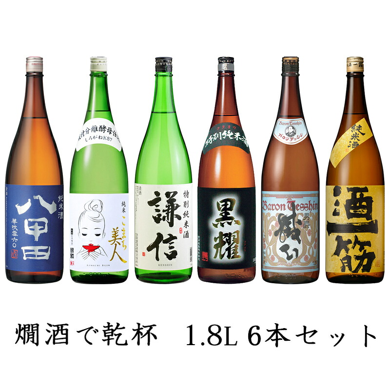 燗酒で乾杯！1.8Lど～んと6本セット【送料無料】（※お届け先 北海道：別途送料800円／東北・九州：別途送料500円／沖縄県：別途1,500円）（※他商品との同梱不可）（※まとめ買い送料無料対象外）日本酒 セット 日本酒セット 燗酒 飲み比べ