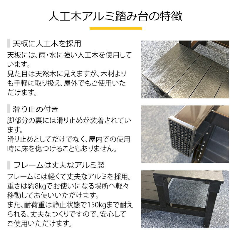 人工木ニューム踏み台 5263 ネグロ 白木デッキ 材料 人工木ウッドデッキ 脂ウッドデッキ 人工木デッキ 樹脂デッキ 苑地 家具 ベンチ 踏み台 踏み板 アルミ 人工木 木樹脂 Acilemat Com
