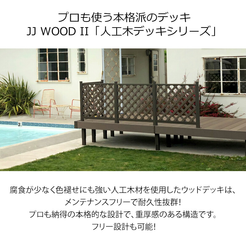 最大96％オフ！ 人工木ウッドデッキ JJ-WOOD II 1.5間6尺ラティスフェンスタイプ 全2色 ダークブラウン モカ aks34175 人工木  デッキ ガーデニング エクステリア DIY 組立 www.promist.rs