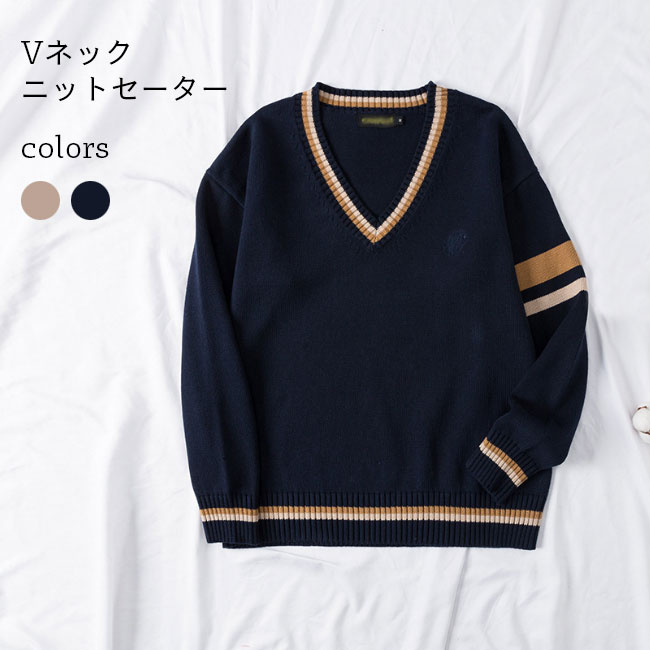 梅ちゃん専用　Srixon ネイビー Vネックセーター MIXカラーVネックニット[DR47-22E124]｜URBAN RESEARCH公式