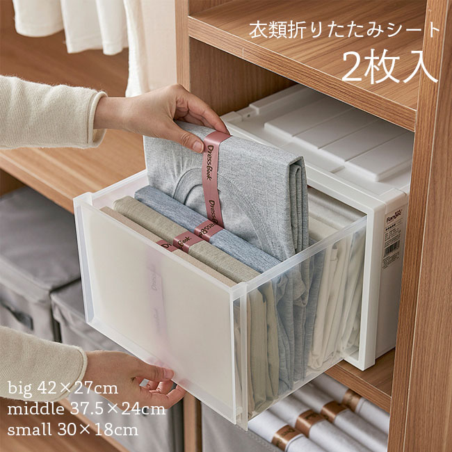 衣類整理 折り畳みボード plusnao（プラスナオ） 衣類収納ケース ファイル式 折りたたみ式 洋服