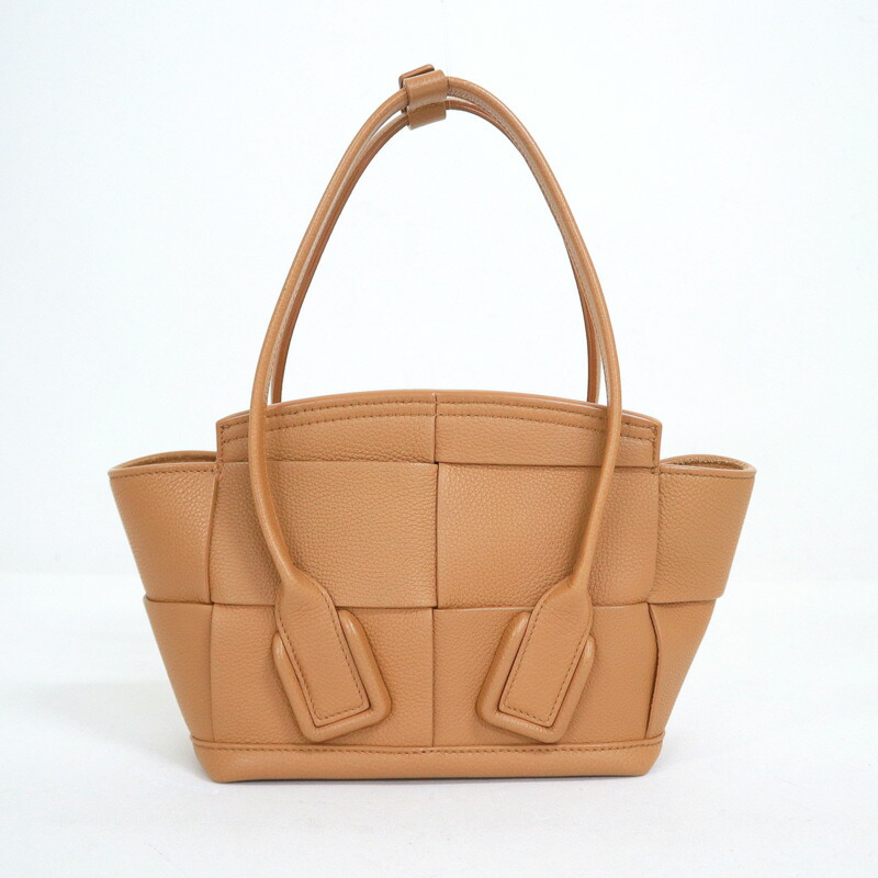 【中古】BOTTEGAVENETA ボッテガ・ヴェネタ ミニアルコ 2WAYバッグ レザー キャメル×ゴールド金具 600606