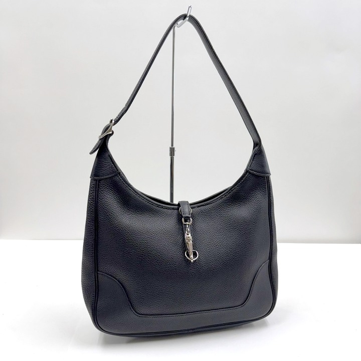 【中古】HERMES エルメス トリム31 ショルダーバッグ ブラック トゴ □H刻印