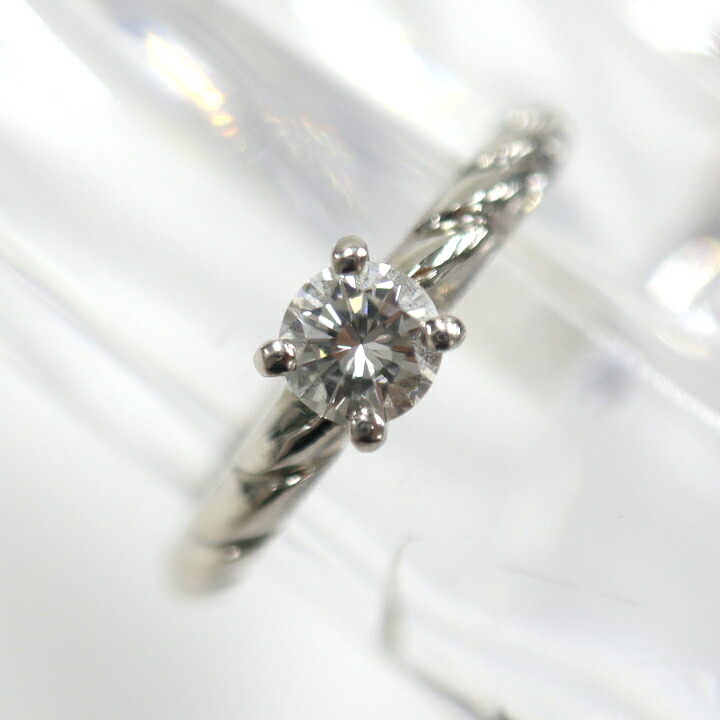 【中古】CHAUMET ショーメ トルサード 立爪輪っか 1P金剛石 価値付ける書付き添い人 PT950 D:0.32コンピュータ断層撮影法 8.0号 3.6g