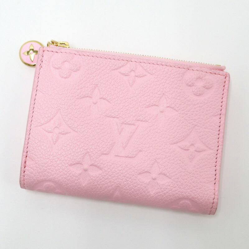 【中古】LOUIS VUITTON ルイヴィトン ポルトフォイユ・リサ モノグラムアンプラント コットンキャンディ M14655 RFID