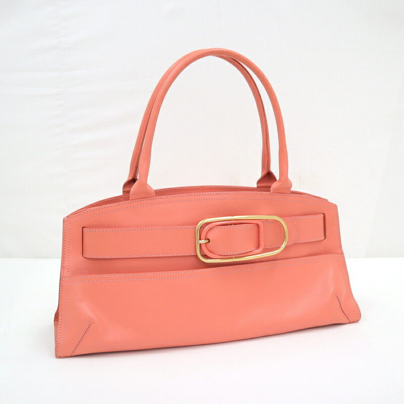 【中古】FURLA フルラ ハンドバッグ 肩掛け レザー ピンク×ゴールド金具