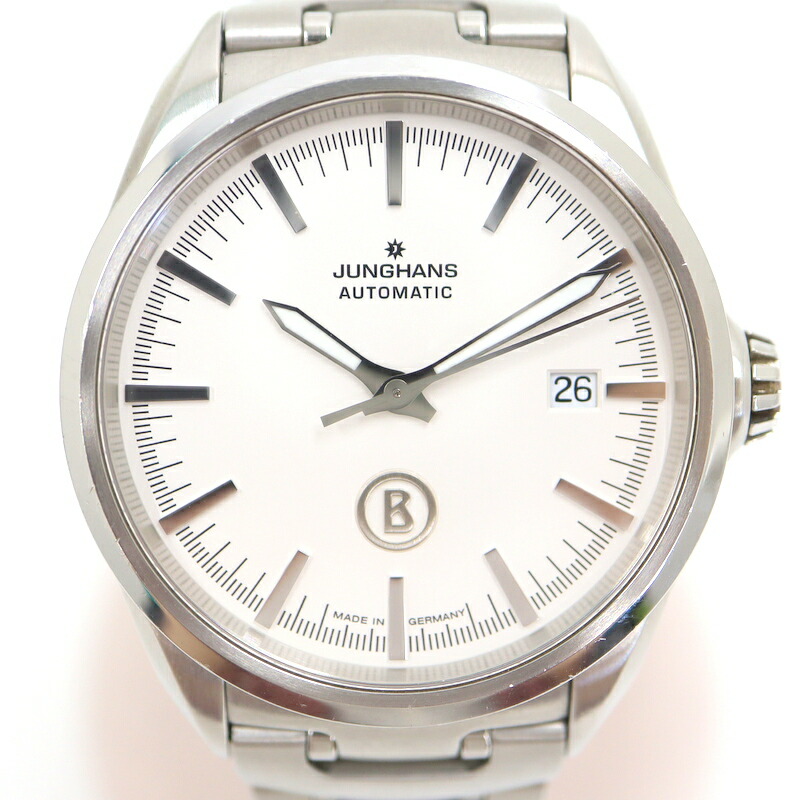 【中古】JUNGHANS ユンハンス ボグナー ウィリー オートマティック 白文字盤 SS 自動巻き バックスケルトン 027/4282.44