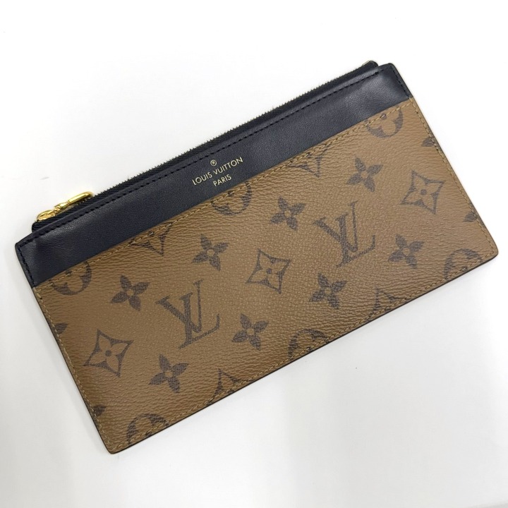 【中古】LOUISVUITTON ルイヴィトン か細い蝦蟇口 コインケース モノグラム・リバース M80390 RFID