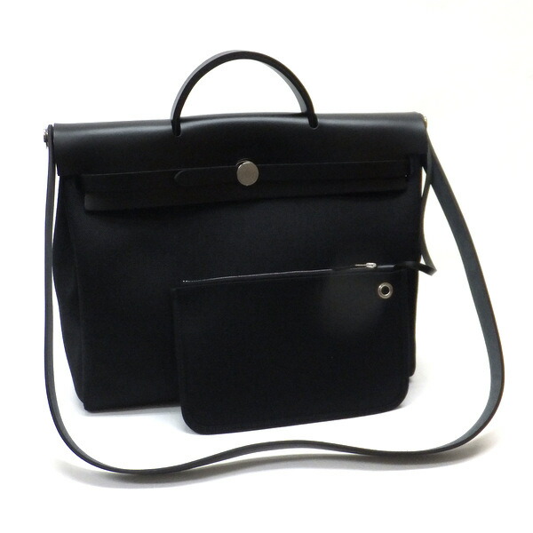 【中古】HERMES エルメス メッセンジャーエールバッグ39 トワルミリタリー×ヴァッシュハンター 黒いこと W刻 2024年