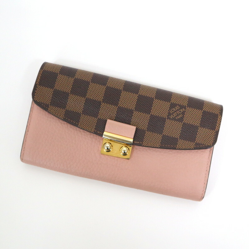 【中古】LOUIS VUITTON ルイヴィトン ポルトフォイユ・クロワゼット 2つ折り長財布 ダミエ N60215 MI4188