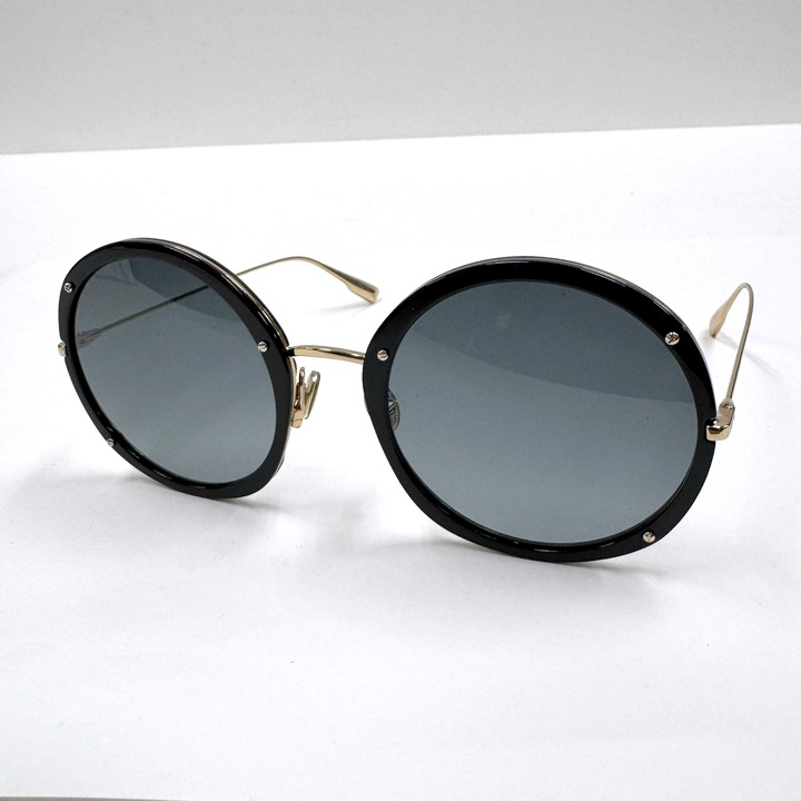 【中古】Dior クリスチャンディオール ヒプノティック1 黒眼鏡 シャンパンゴールドフレーム 黒いこと水晶体 2M211 56□23 145 眼鏡・サングラス-バッグ・小物・ブランド雑貨-サングラス