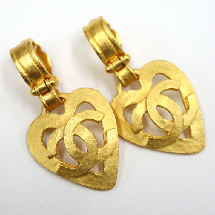 【中古】CHANEL シャネル ヴィンテージ ココマーク イヤリング ハートモチーフ 95P ｜JJcollection